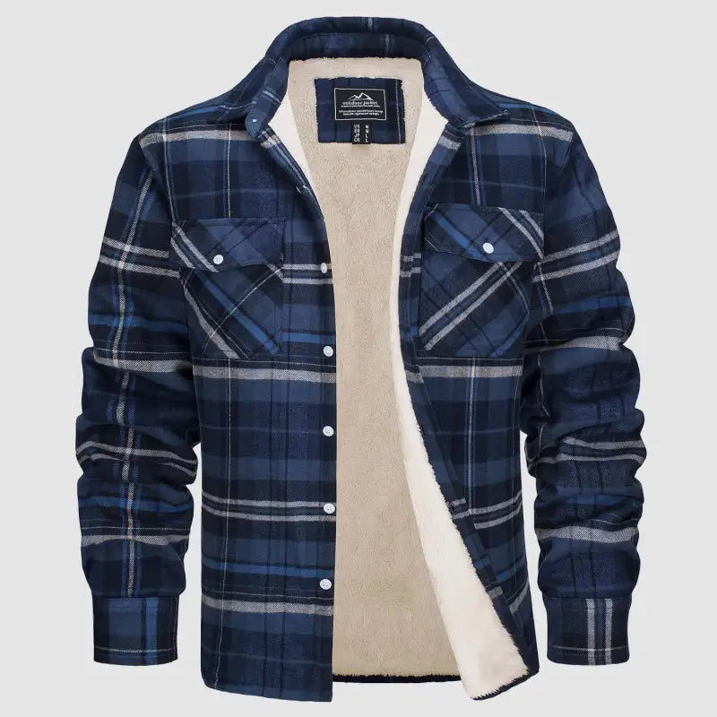 Liam Sherpa-Lined Flannel Jacket Artisio