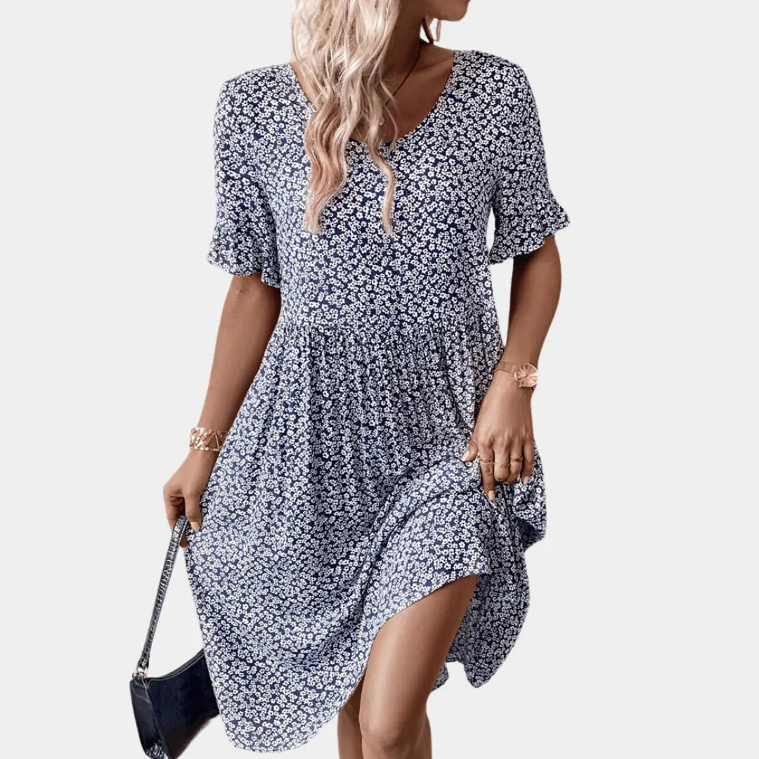 Roxana Elegant Floral Midi Dress Artisio