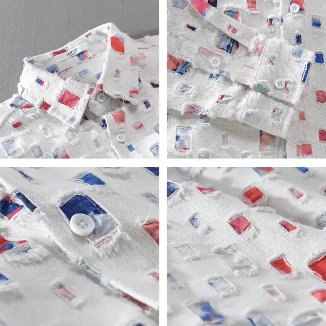 Alessandro Denim Frayed Shirt Artisio