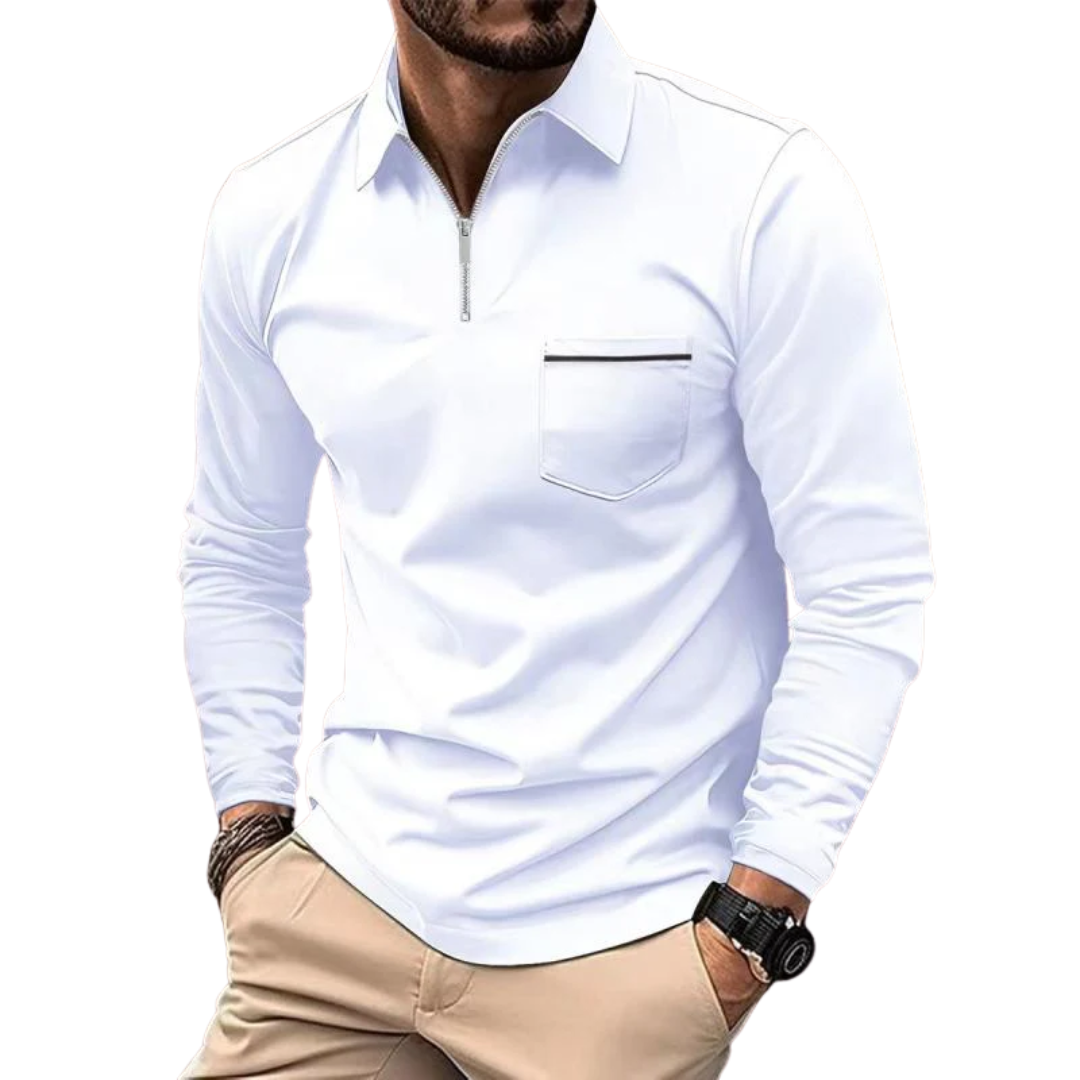 AT | Men’s Quarter-Zip Collar Polo Shirt