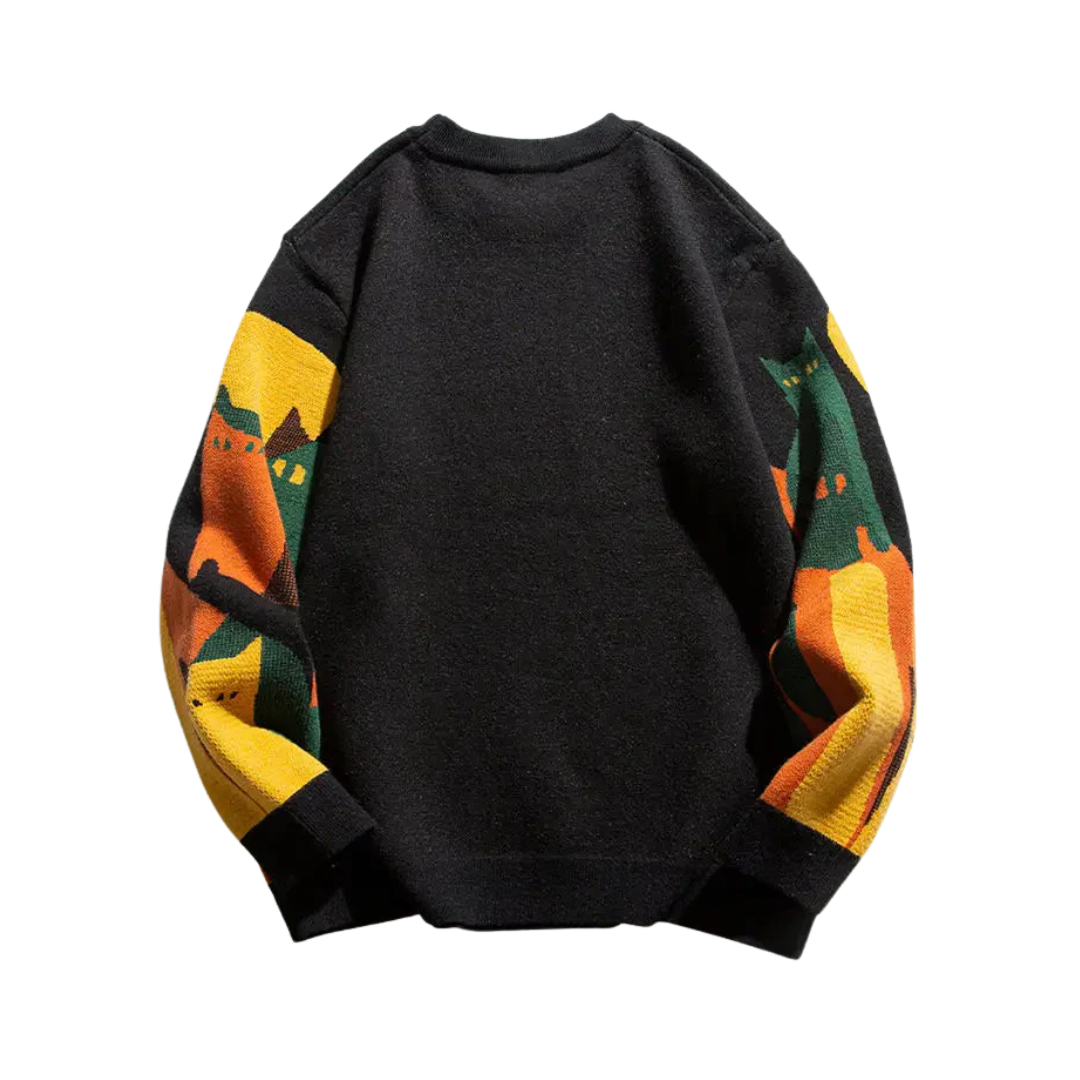 AT | Unisex Abstract Cat Graphic Sweater