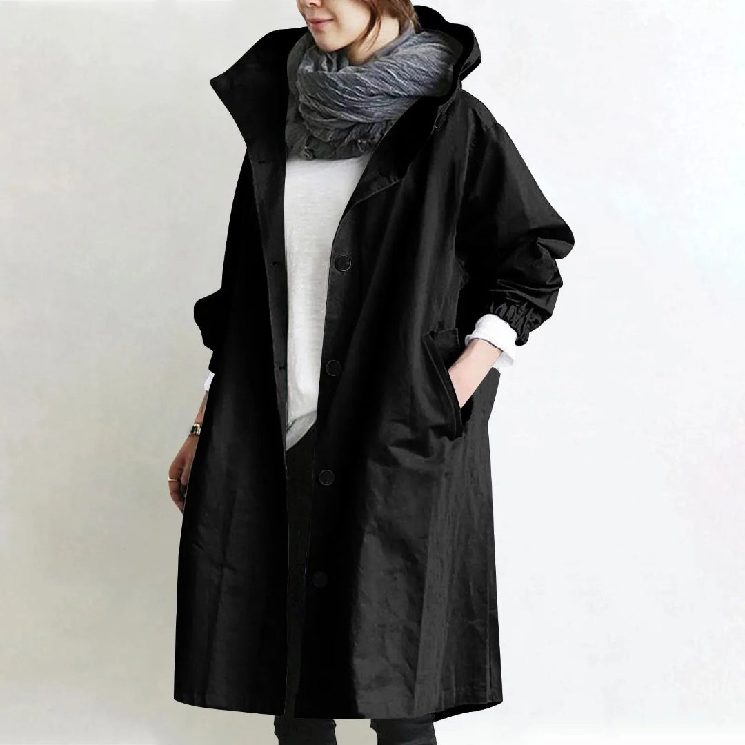 Abigail Hooded Longline Trench Coat Artisio