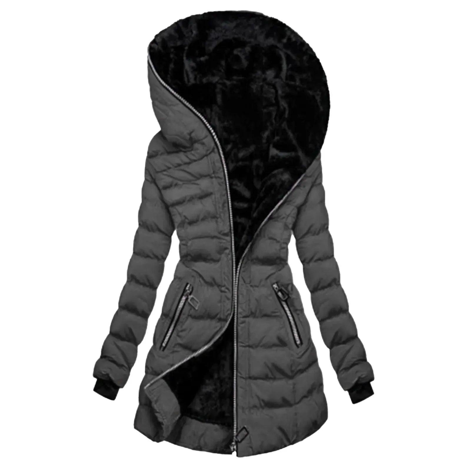 Yasmin Asymmetrical Hooded Puffer Coat Artisio