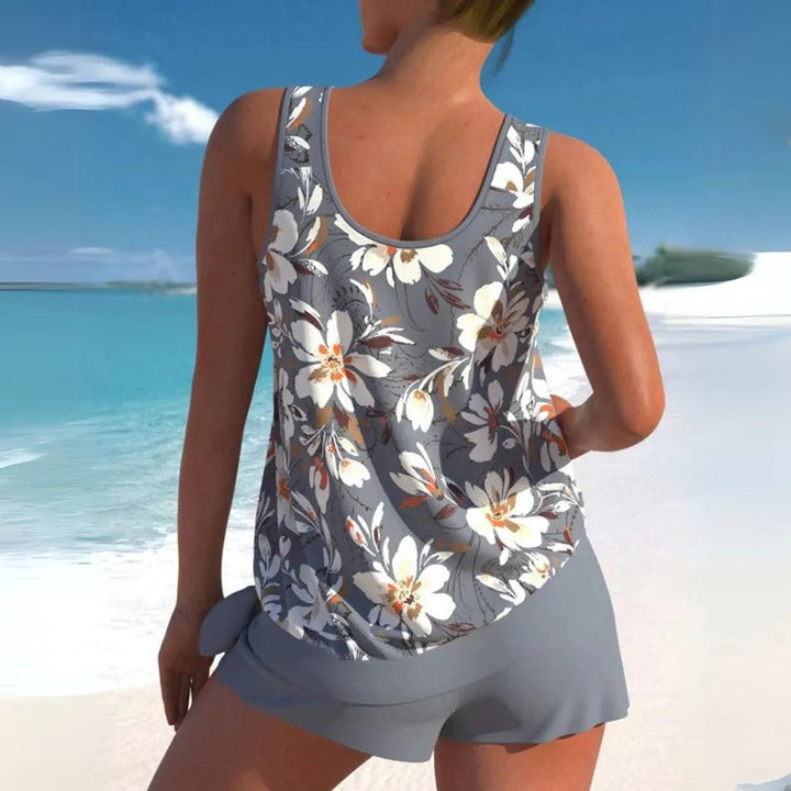 Aloha Floral Tankini Shorts Swim Set Artisio