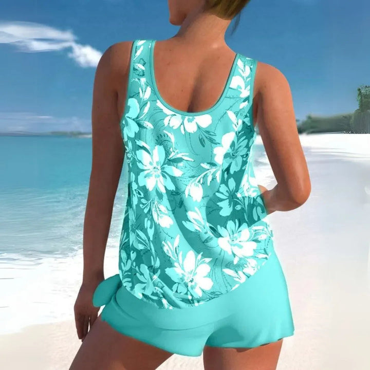 Aloha Floral Tankini Shorts Swim Set Artisio