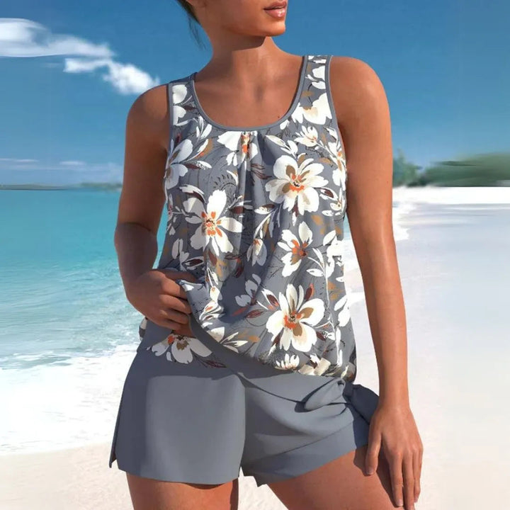 Aloha Floral Tankini Shorts Swim Set Artisio