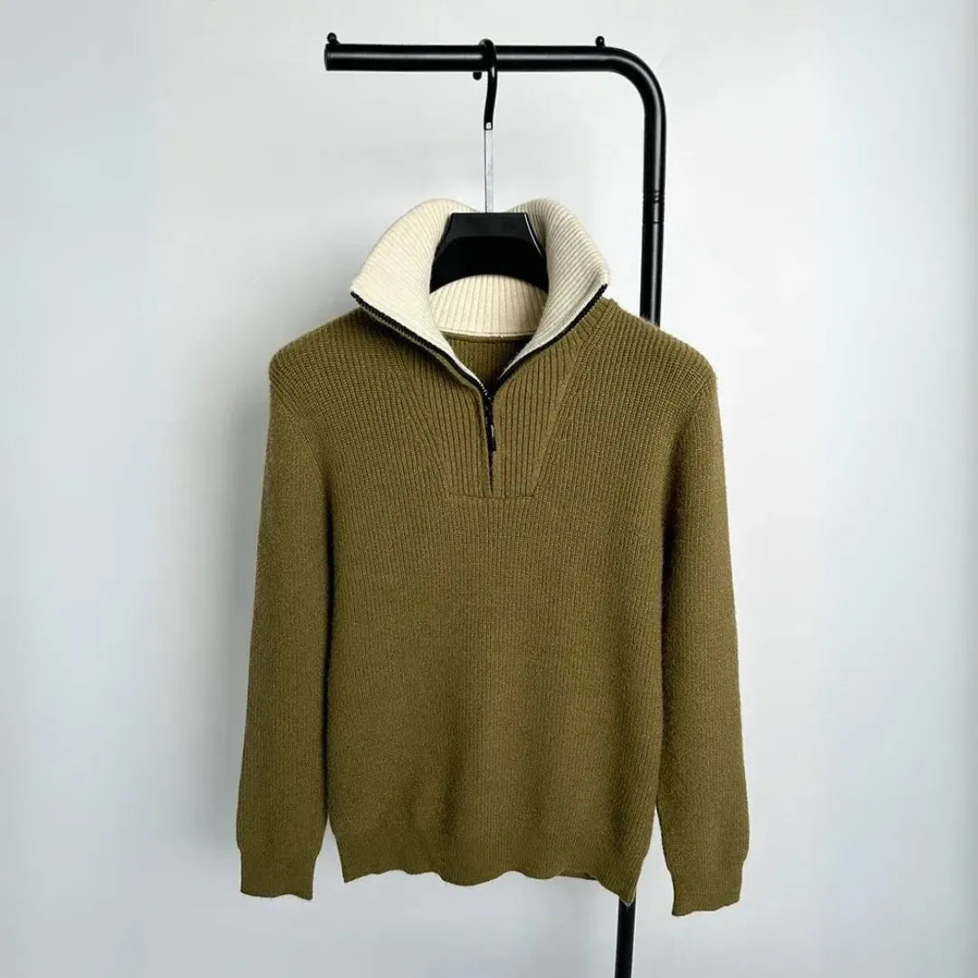 Alpine Quarter-Zip Knit Sweater Artisio