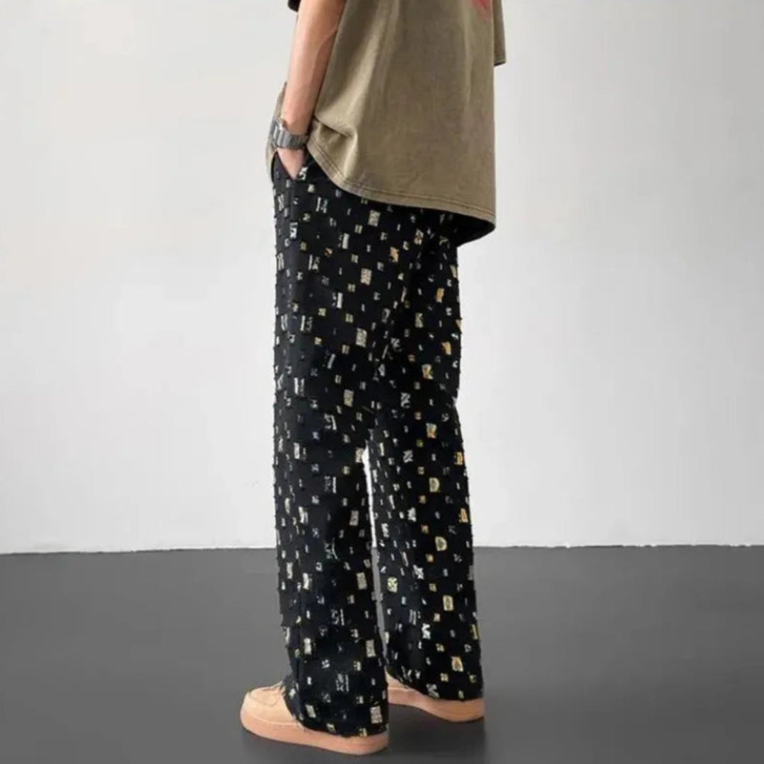 Andrew Geometric Patchwork Pants Artisio