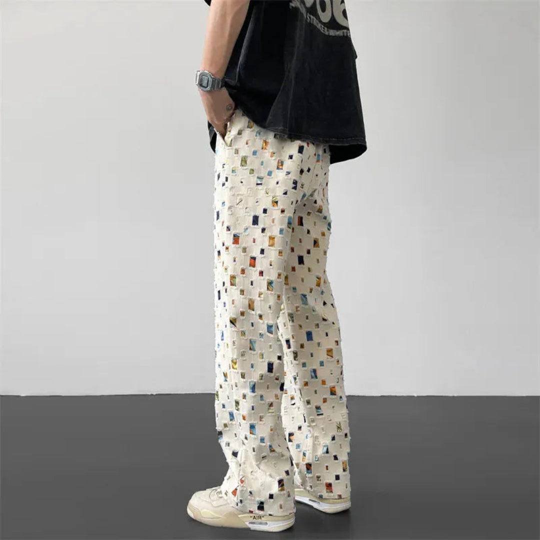 Andrew Geometric Patchwork Pants Artisio
