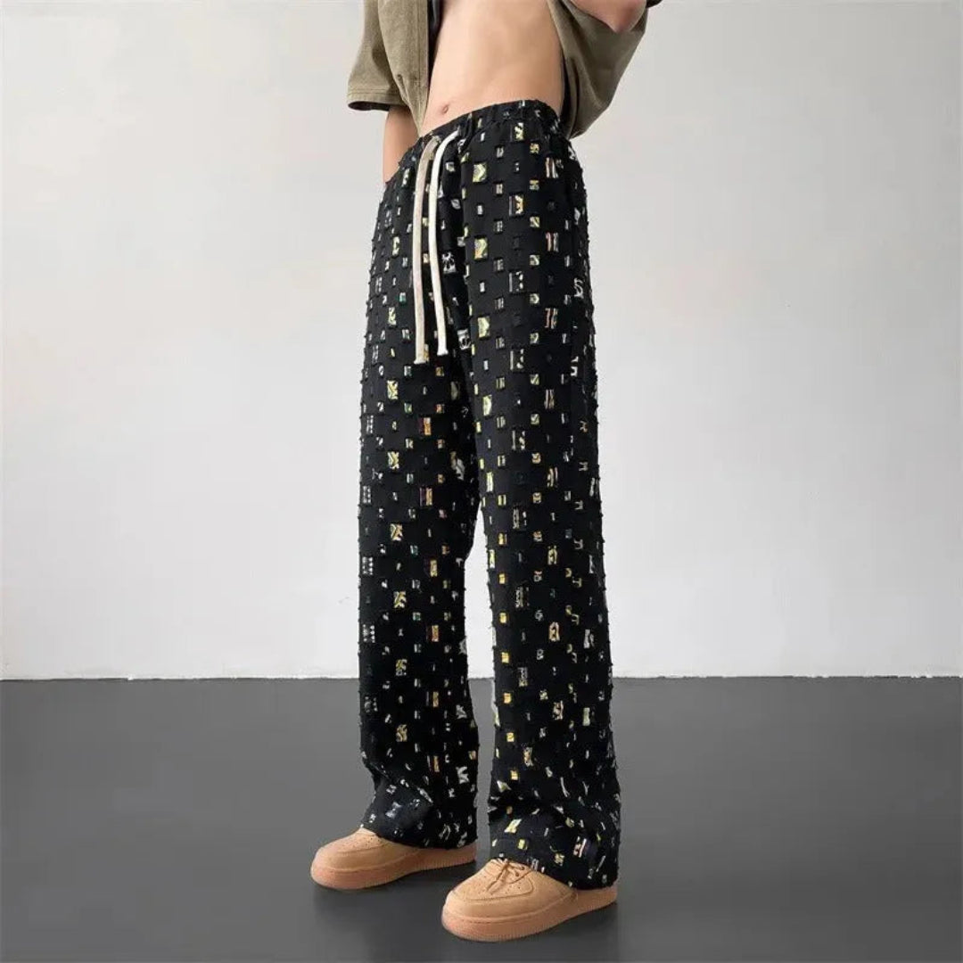 Andrew Geometric Patchwork Pants Artisio