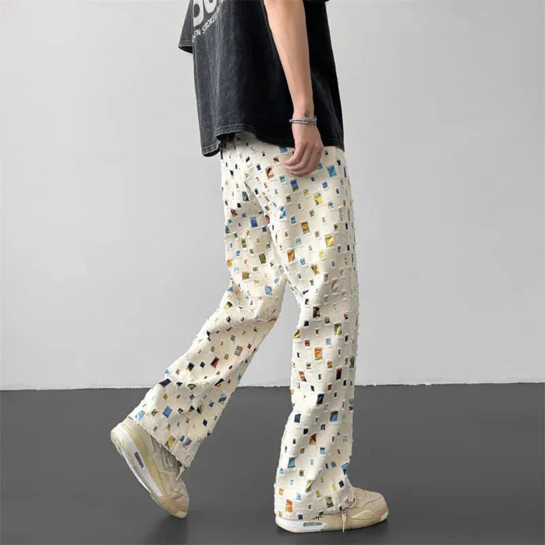 Andrew Geometric Patchwork Pants Artisio