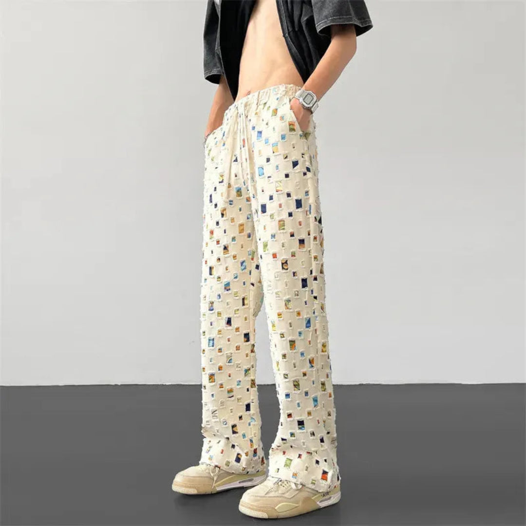 Andrew Geometric Patchwork Pants Artisio