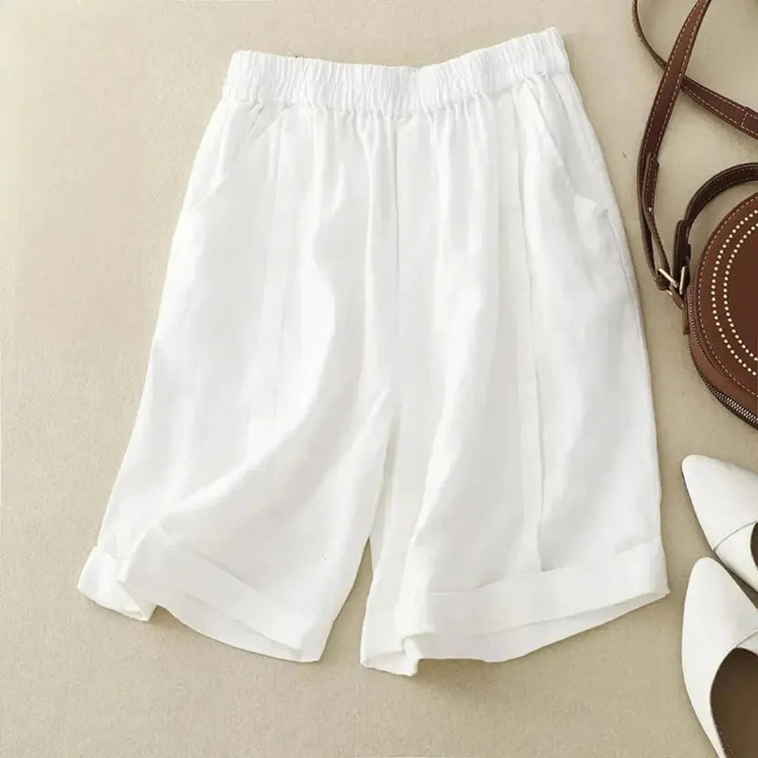 Annette Rolled Hem Linen Shorts Artisio
