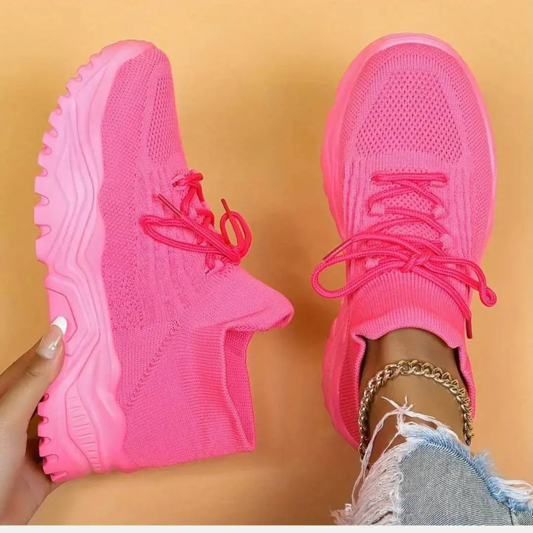 Arden Knit Lace Up Chunky Sneakers Artisio