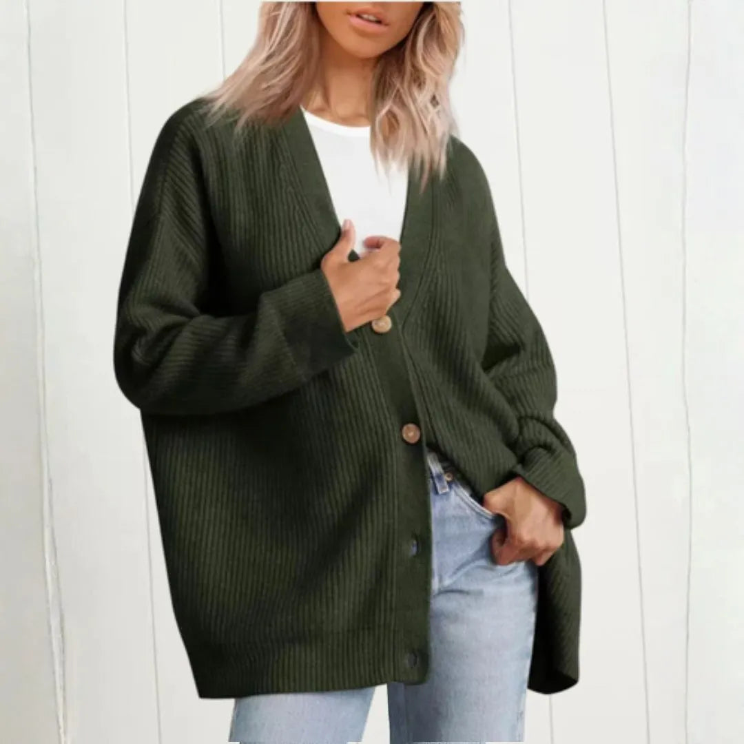 Aria Oversized Knit Button Cardigan Artisio