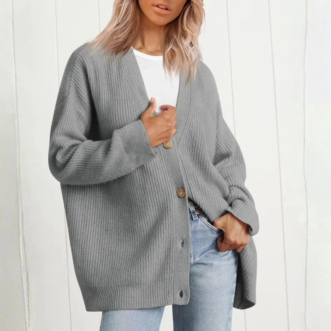 Aria Oversized Knit Button Cardigan Artisio