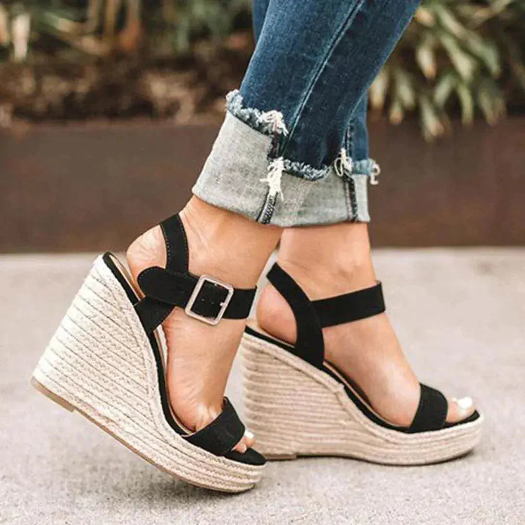 Aubrey Open-Toe Wedge Espadrilles Artisio