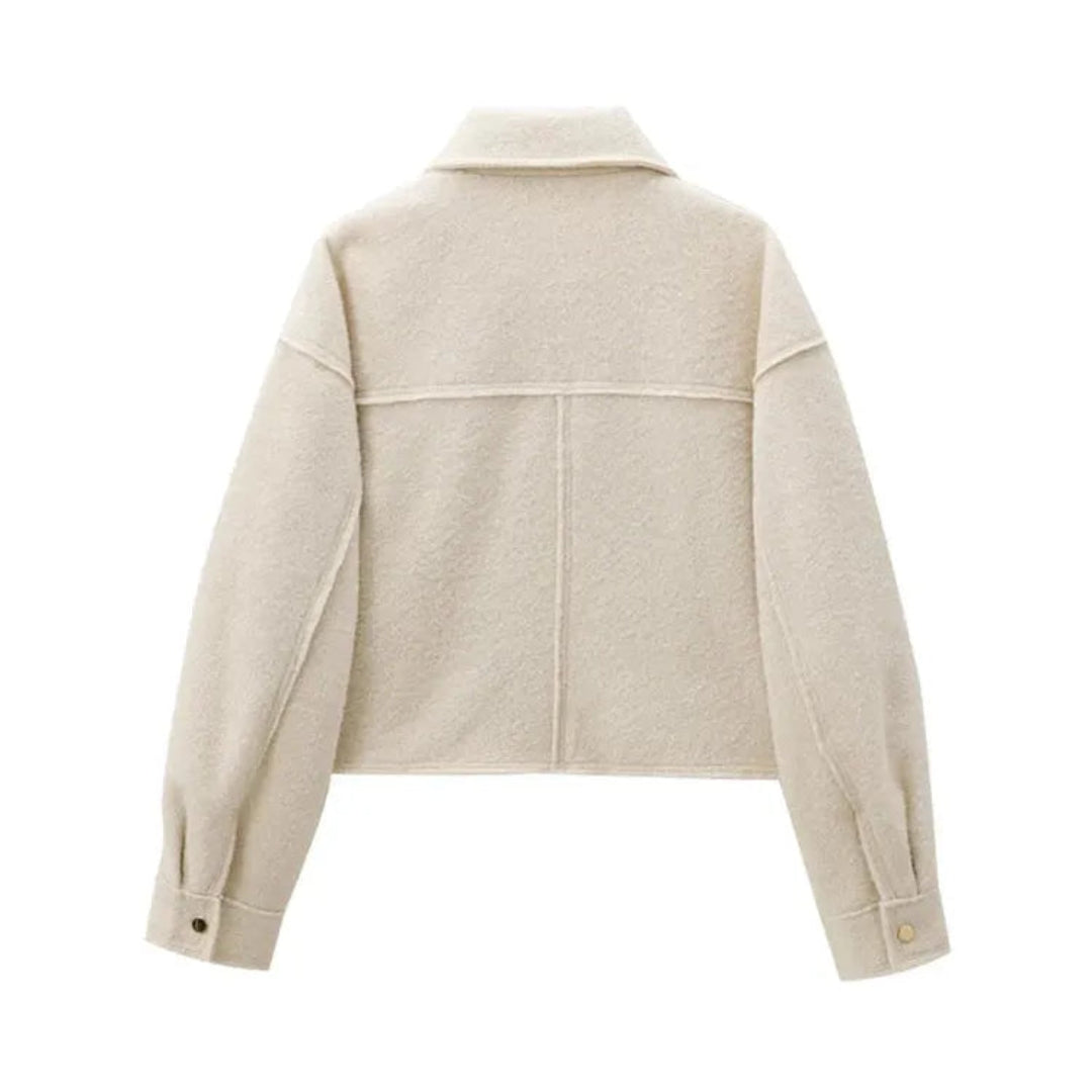 Ayla Cropped Zip-Up Wool Jacket Artisio