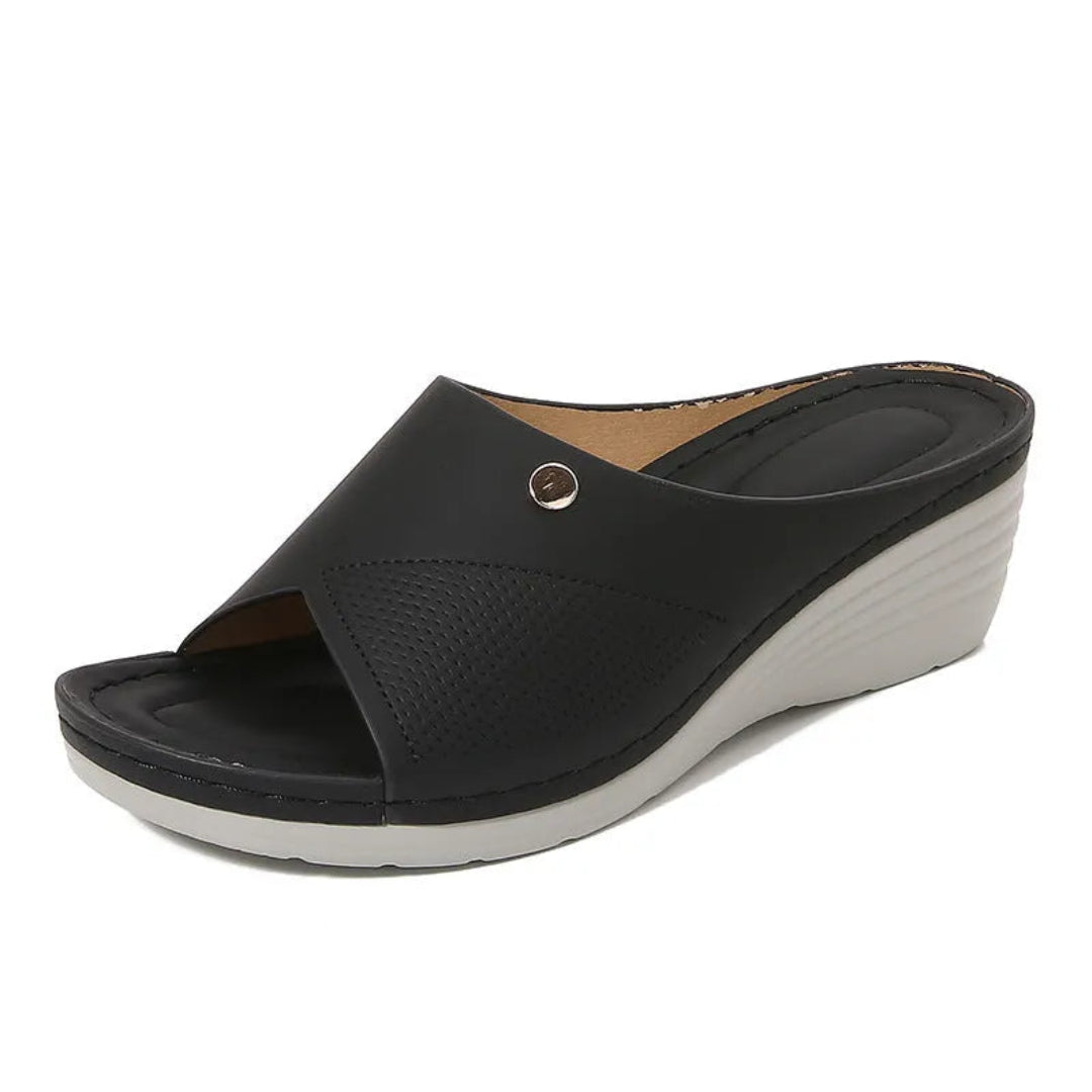 Bella Open-Toe Wedge Slip-On Sandals Artisio