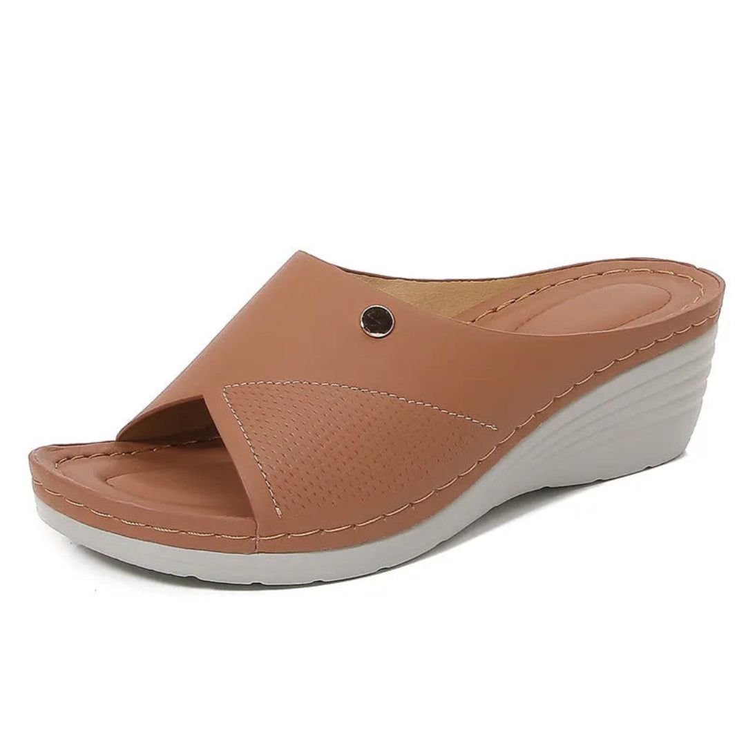 Bella Open-Toe Wedge Slip-On Sandals Artisio