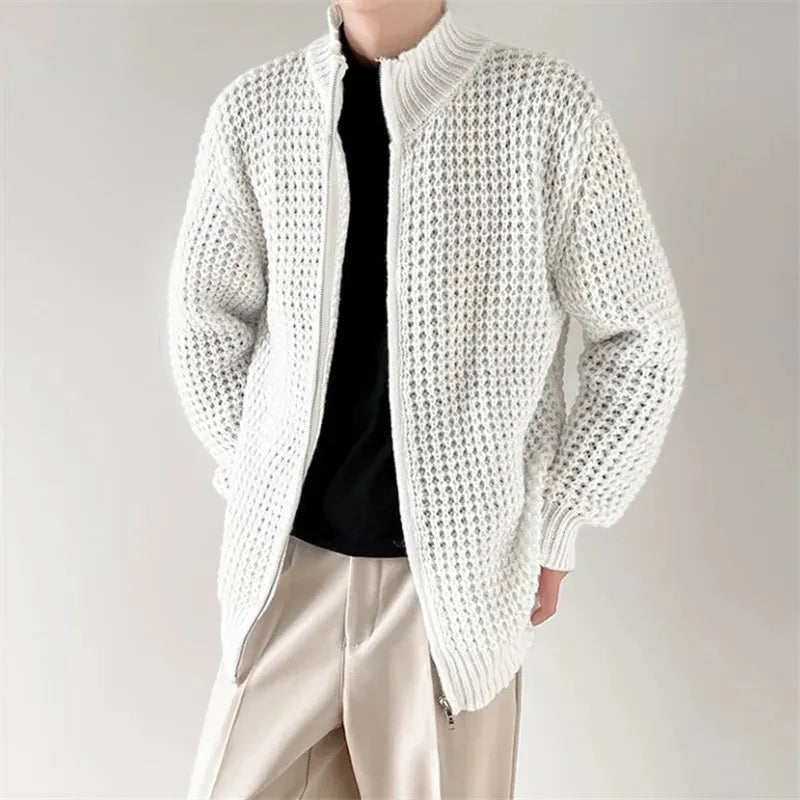 Brad Waffle Knit Full-Zip Sweater Artisio
