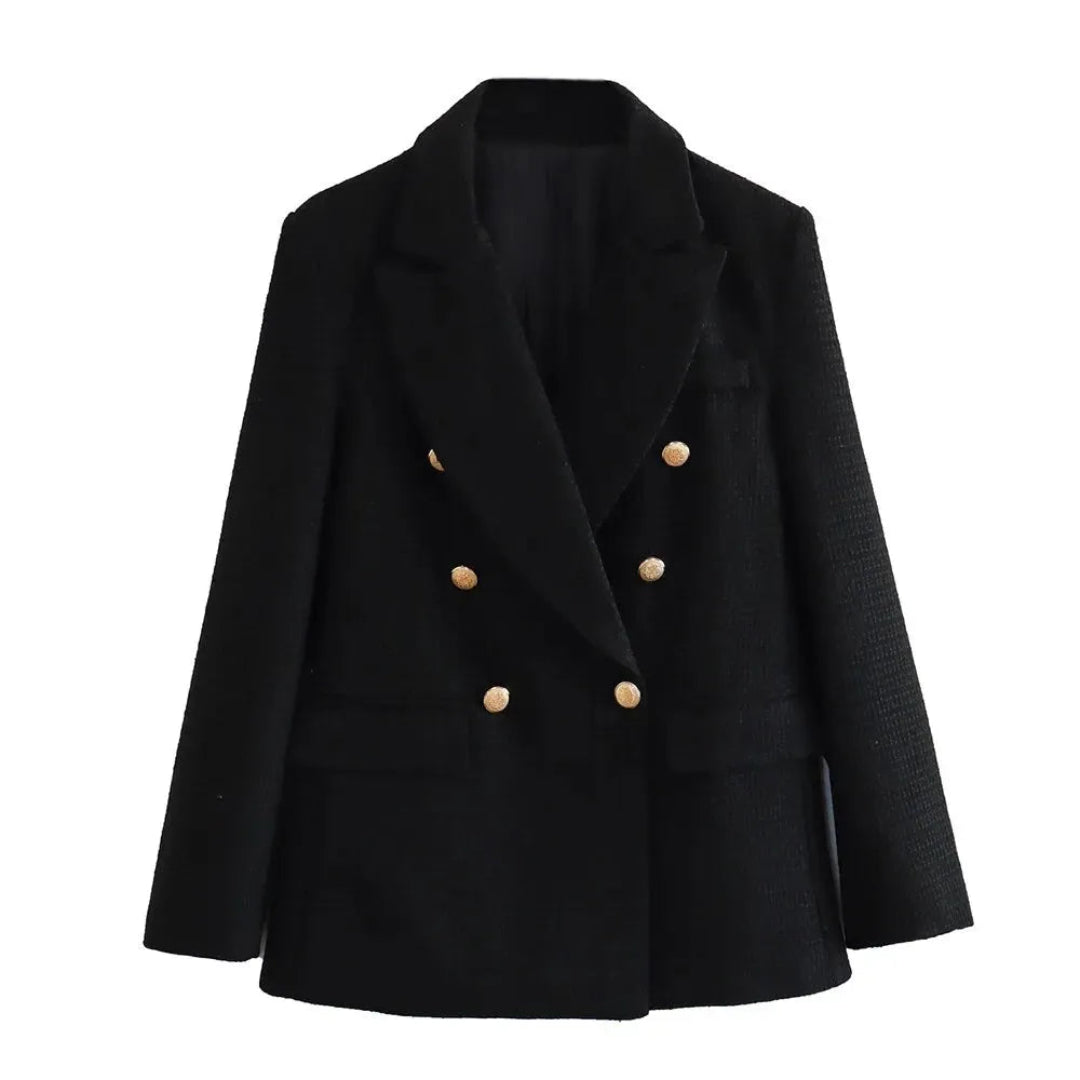 Brooke Textured Double-Breasted Jacket Artisio