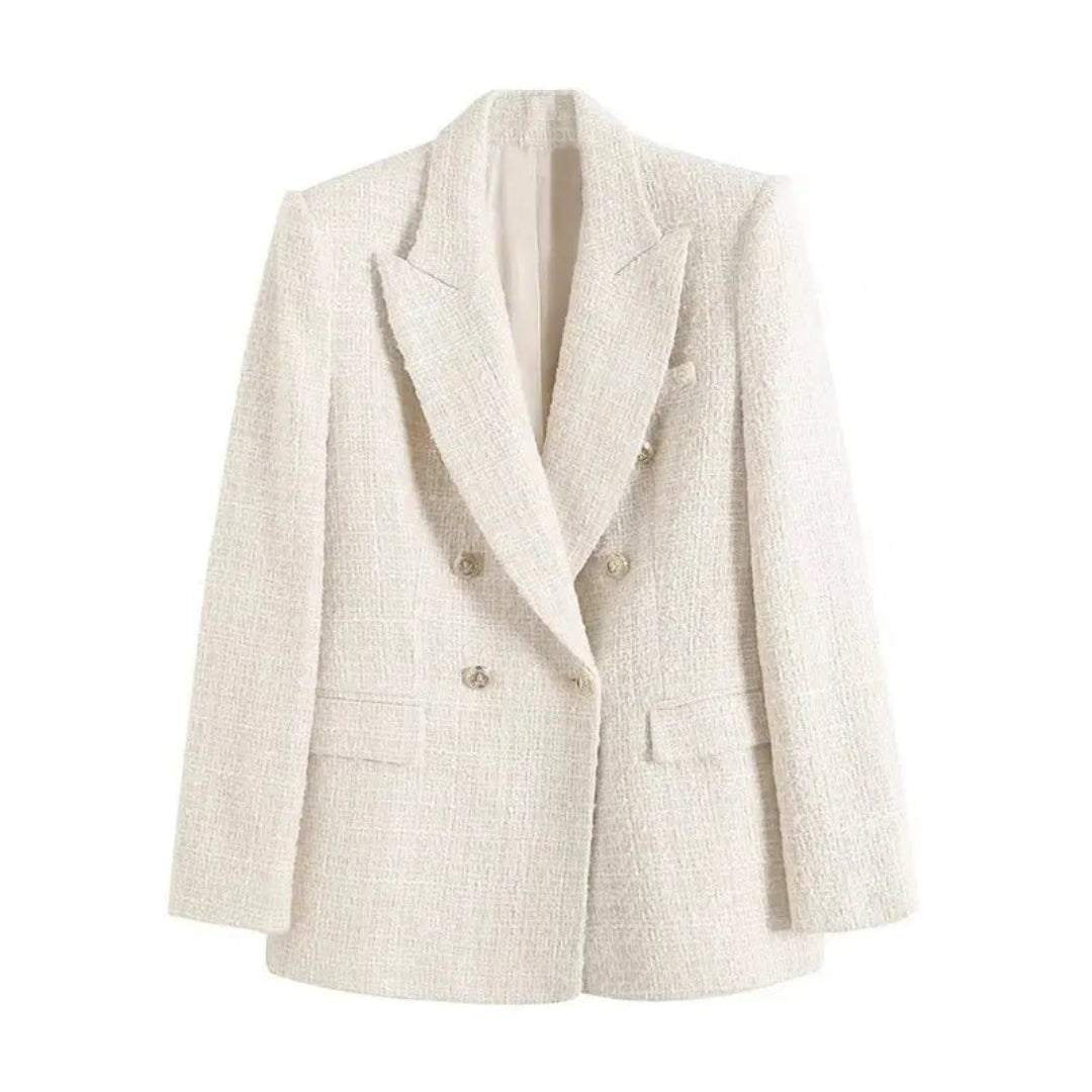 Brooke Textured Double-Breasted Jacket Artisio