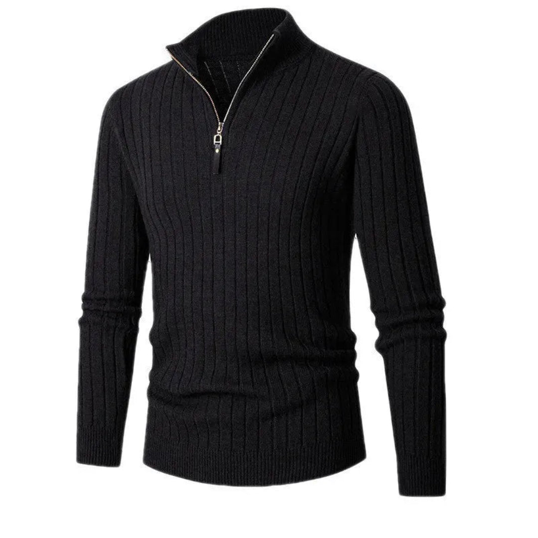 Caden Half-Zip Ribbed Sweater Artisio