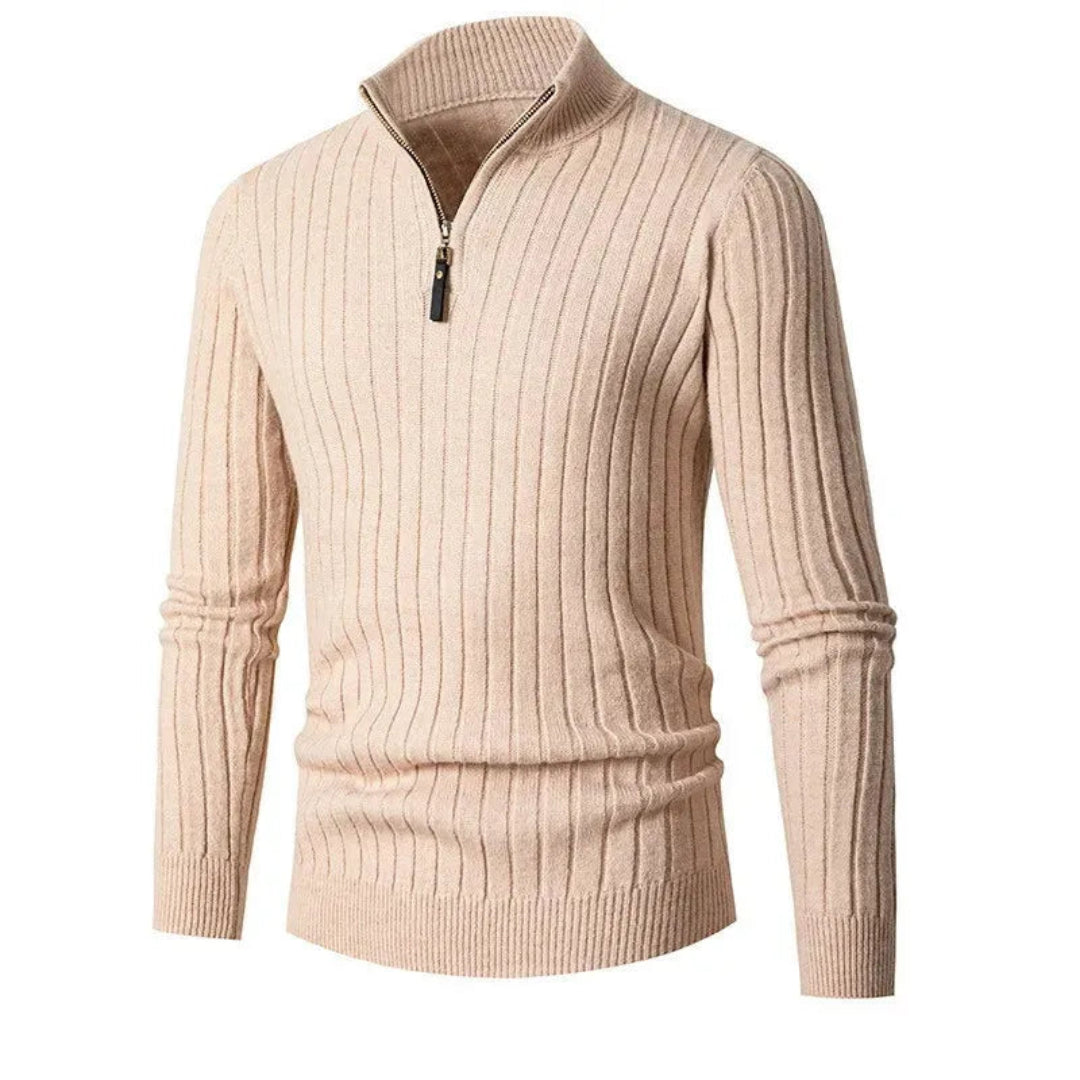 Caden Half-Zip Ribbed Sweater Artisio
