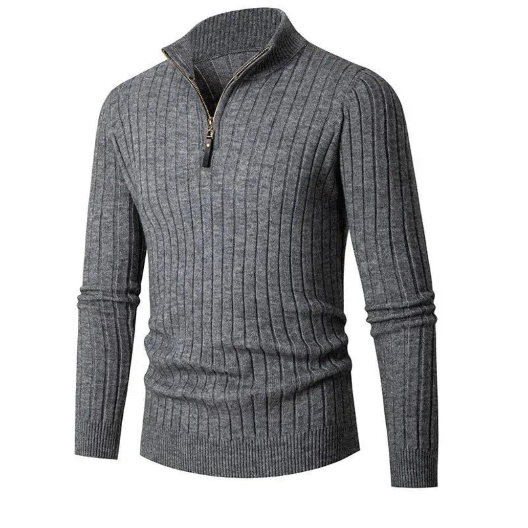 Caden Half-Zip Ribbed Sweater Artisio