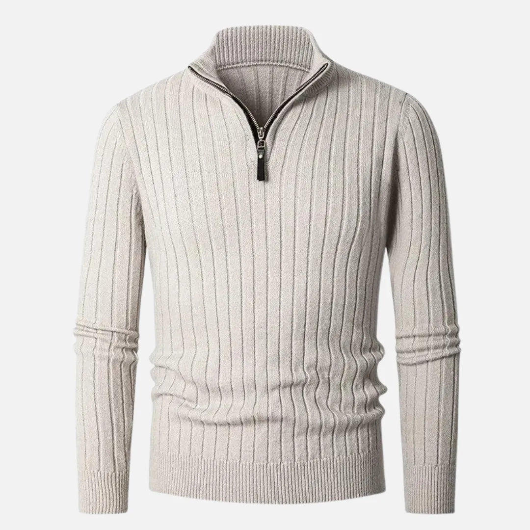 Caden Half-Zip Ribbed Sweater Artisio