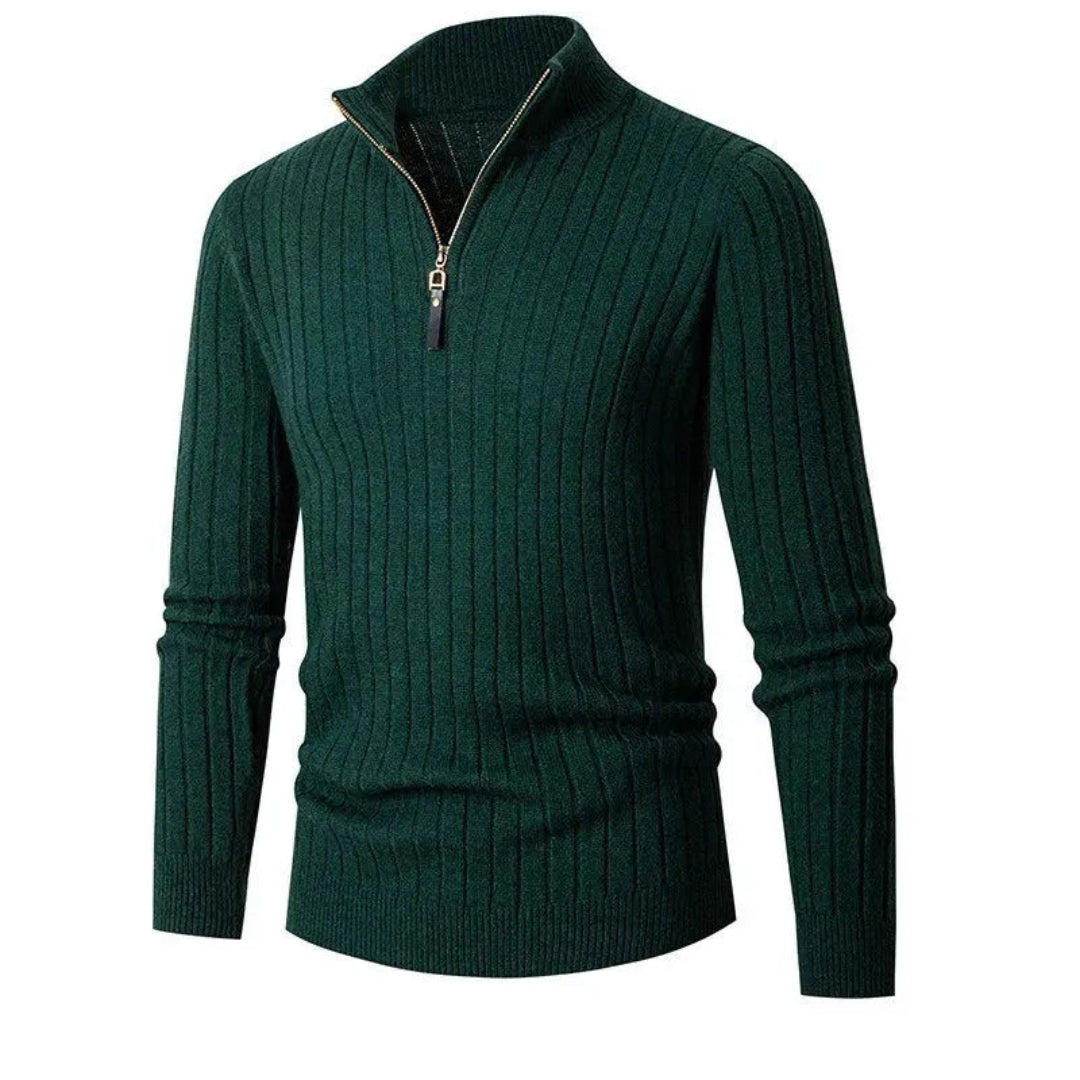 Caden Half-Zip Ribbed Sweater Artisio