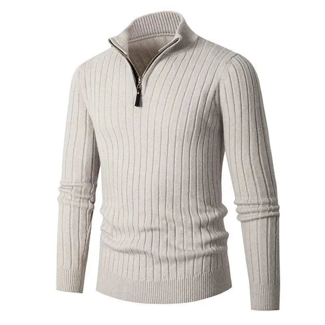 Caden Half-Zip Ribbed Sweater Artisio