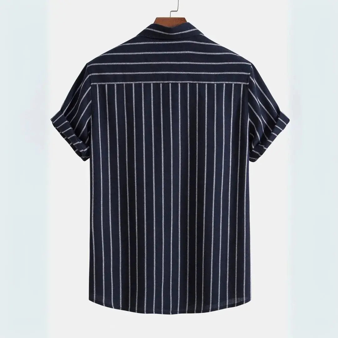Callum Vertical Stripe Short Sleeve Shirt Artisio