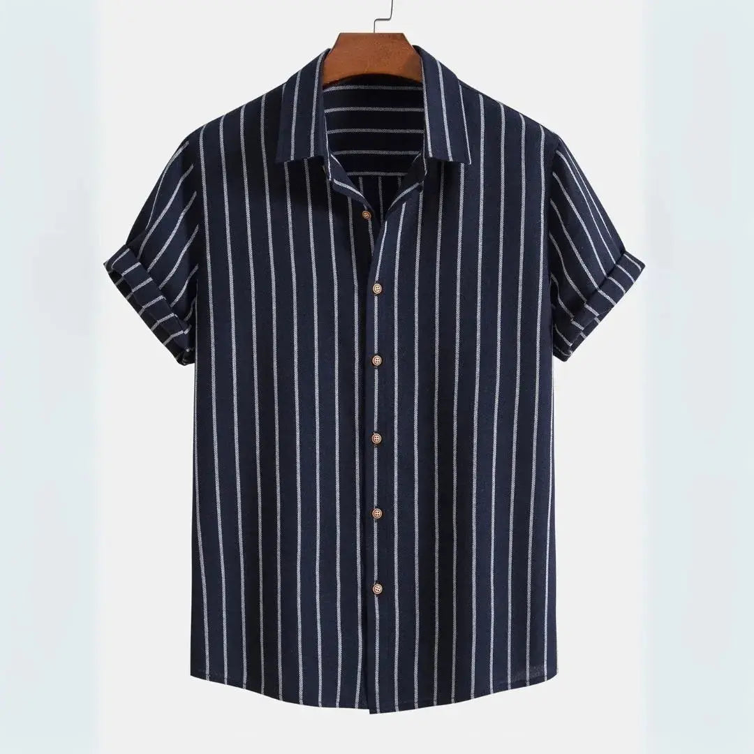Callum Vertical Stripe Short Sleeve Shirt Artisio