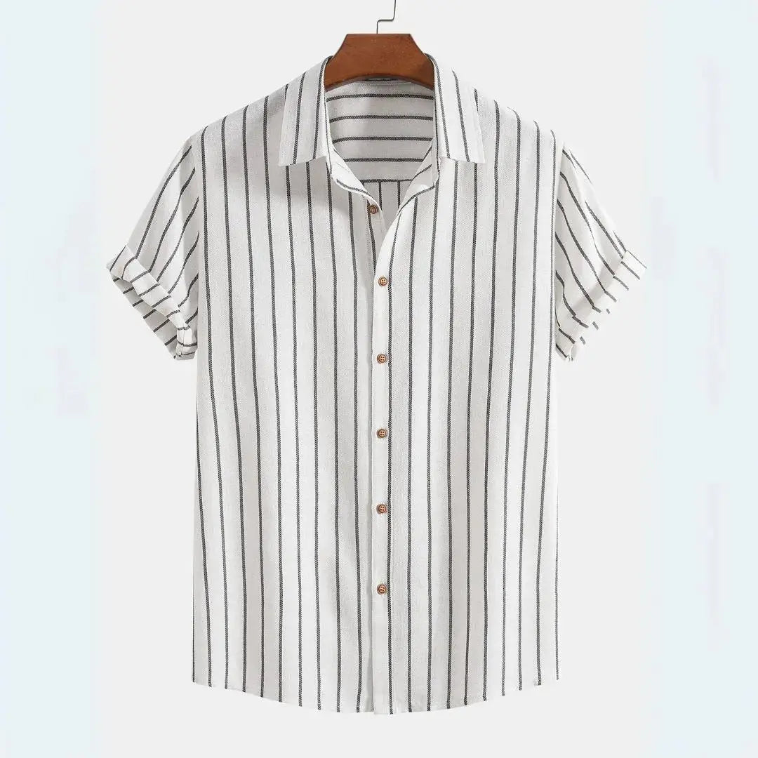 Callum Vertical Stripe Short Sleeve Shirt Artisio