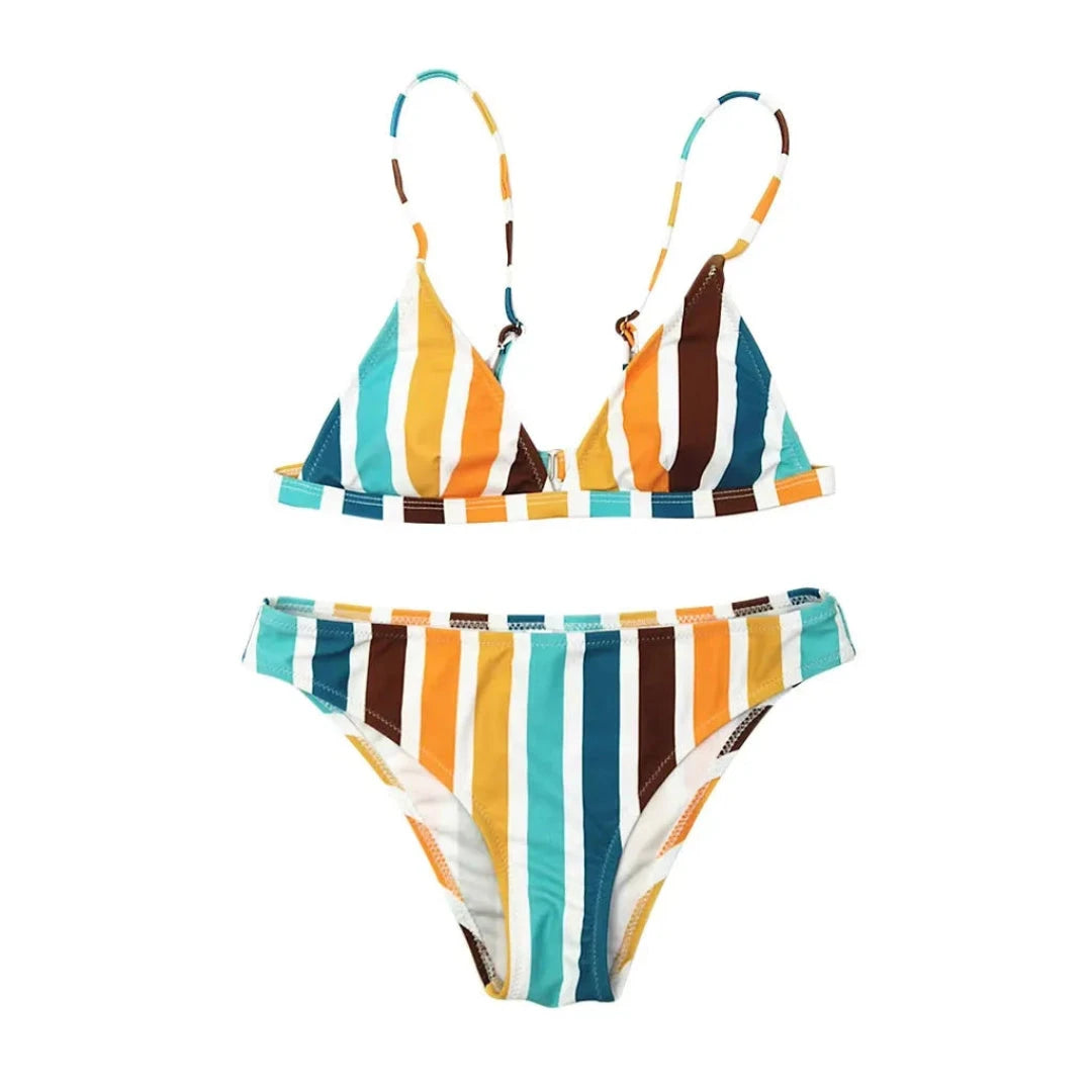 Capri Stripe Triangle Bikini Set Artisio