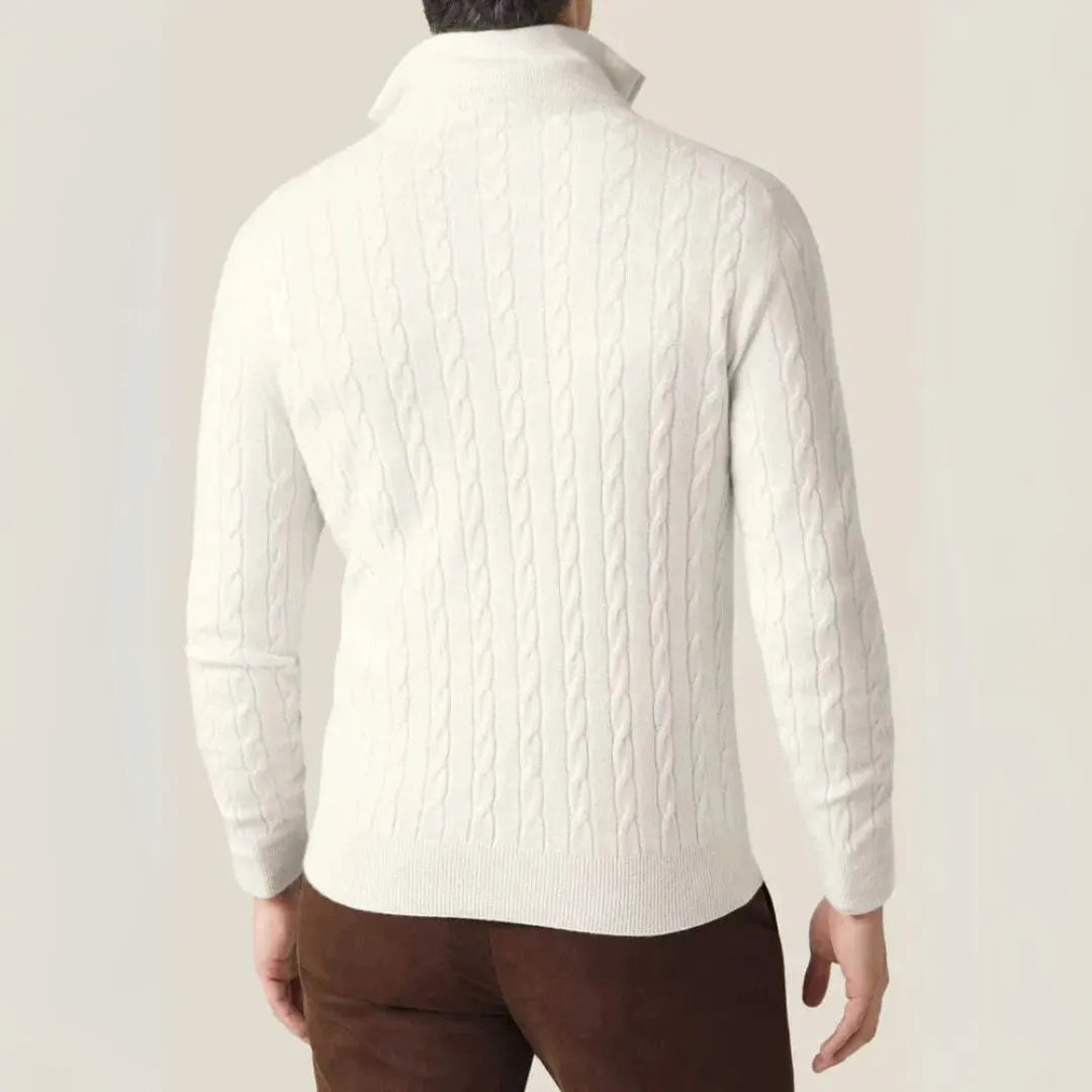 Carlo Cable Knit Quarter Zip Sweater Artisio