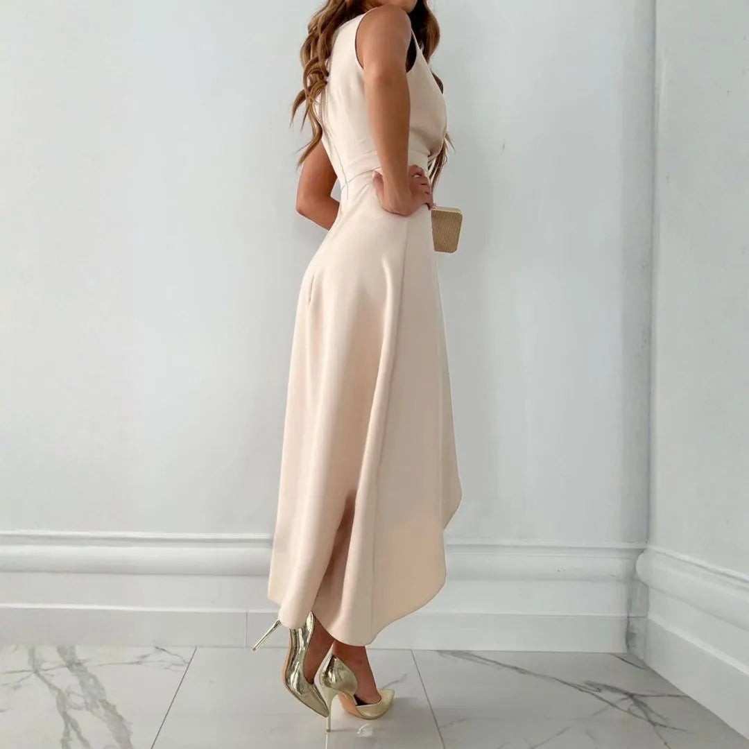 Catherine Sleeveless Draped Asymmetrical Dress Artisio