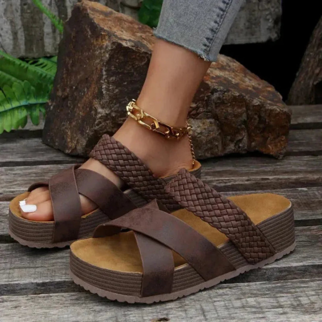 Cora Braided Open-Toe Sandals Artisio