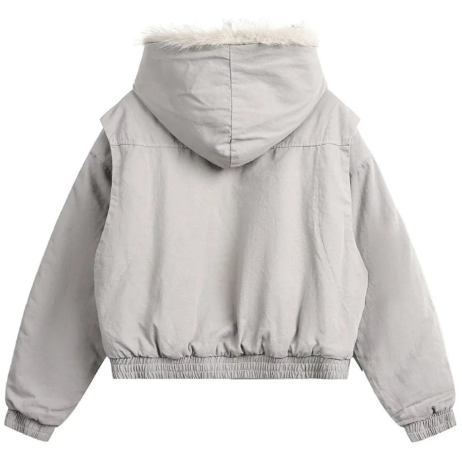 Dakota Faux Fur Hooded Bomber Jacket Artisio