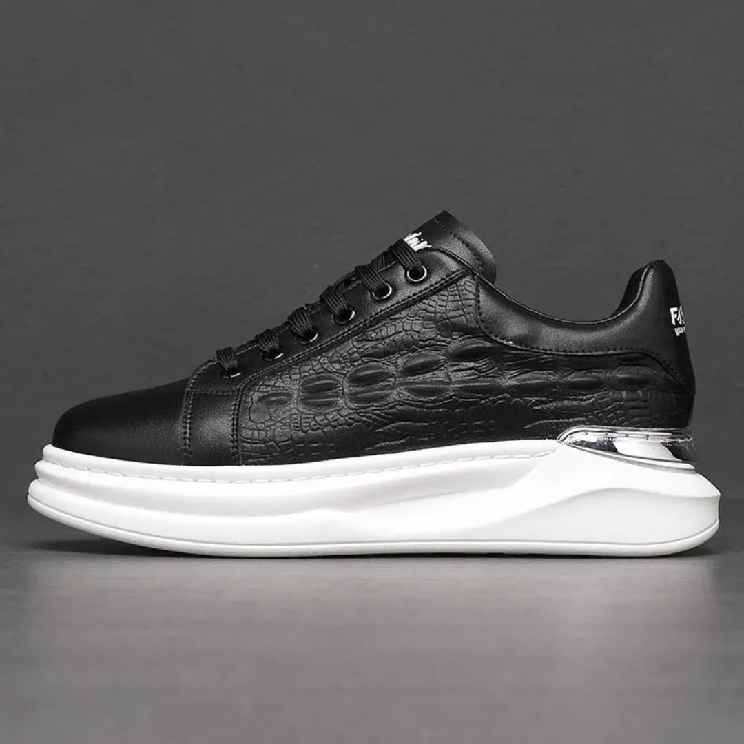Dante Cushioned Croc-Embossed Sneakers Artisio