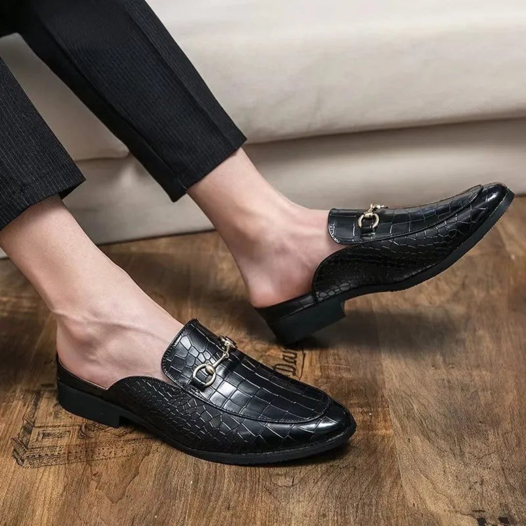 Dante Croc-Embossed Mules Artisio
