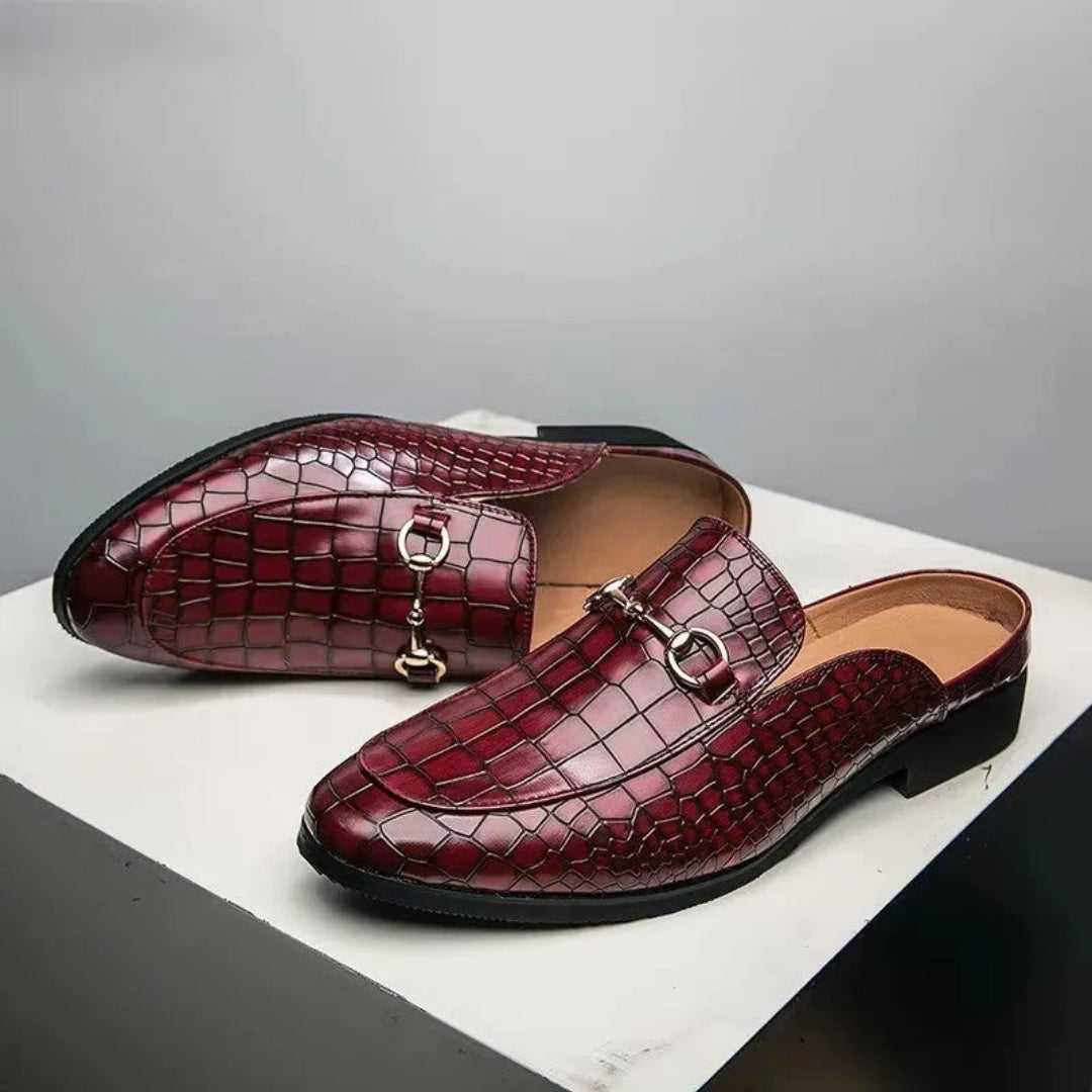 Dante Croc-Embossed Mules Artisio