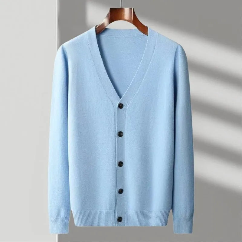 David Classic V-Neck Wool Cardigan Artisio