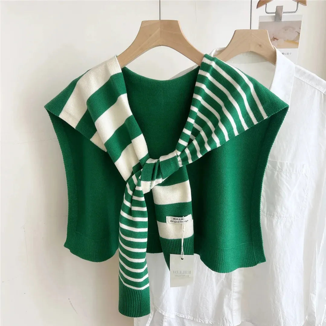 Demi Striped Knitted Shawl Artisio