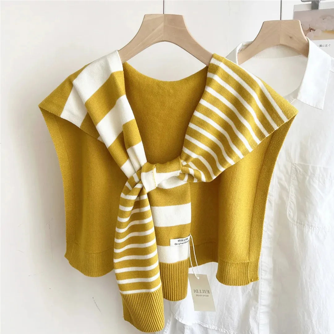 Demi Striped Knitted Shawl Artisio