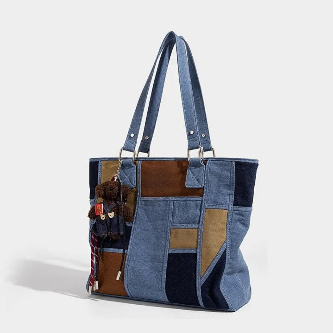 Denim Patchwork Tote Bag Artisio