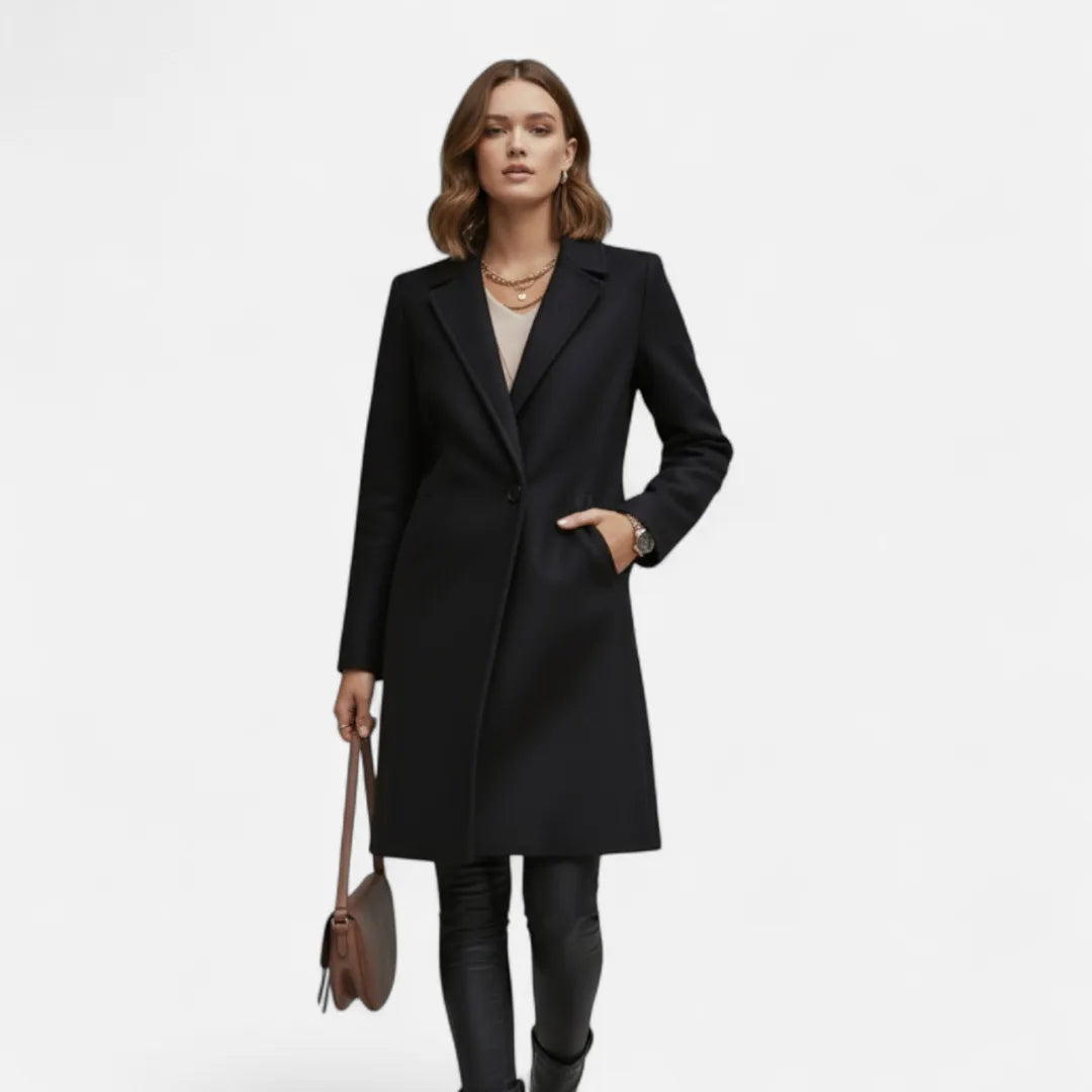 Women’s Long Wool-Blend Lapel Overcoat Artisio