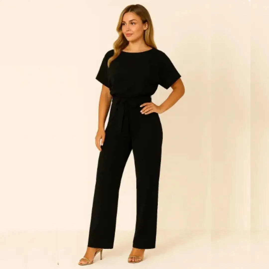 Elle Belted Wide Leg Jumpsuit Artisio